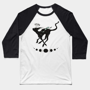 Cute Black Cat Running Baseball T-Shirt